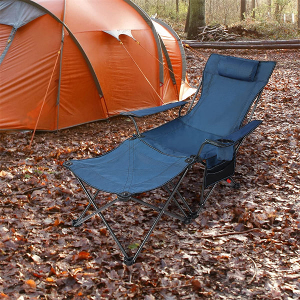 Arlmont & Co. Gretal Folding Reclining Camping Chair with Footrest and